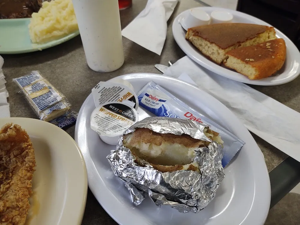 Baked Potatoes and Corn Bread